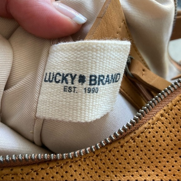 Lucky Brand | Ebon Vachetta Perforated Hobo Purse - Picture 8 of 16